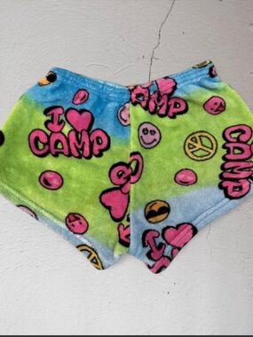 70s Inspired Colorful Kidcore Y2K Fuzzy Booty shorts Size XS